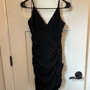Hollister Black Ruched Mini Dress